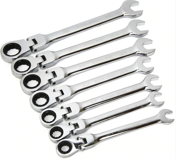 Genuine SAE Flexible Head Combination Ratchet Wrench Set Stylish
