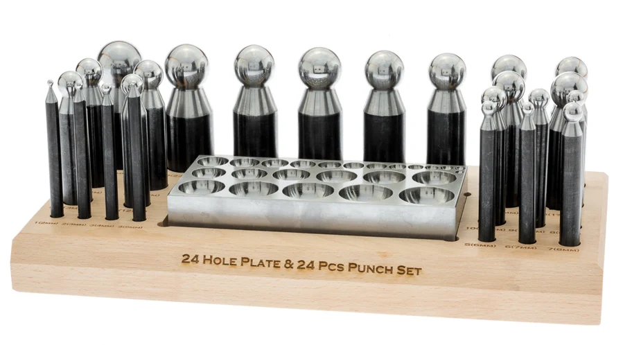 Premium Material Large 26PC Dapping Punch Plate Tool Set Long-Lasting