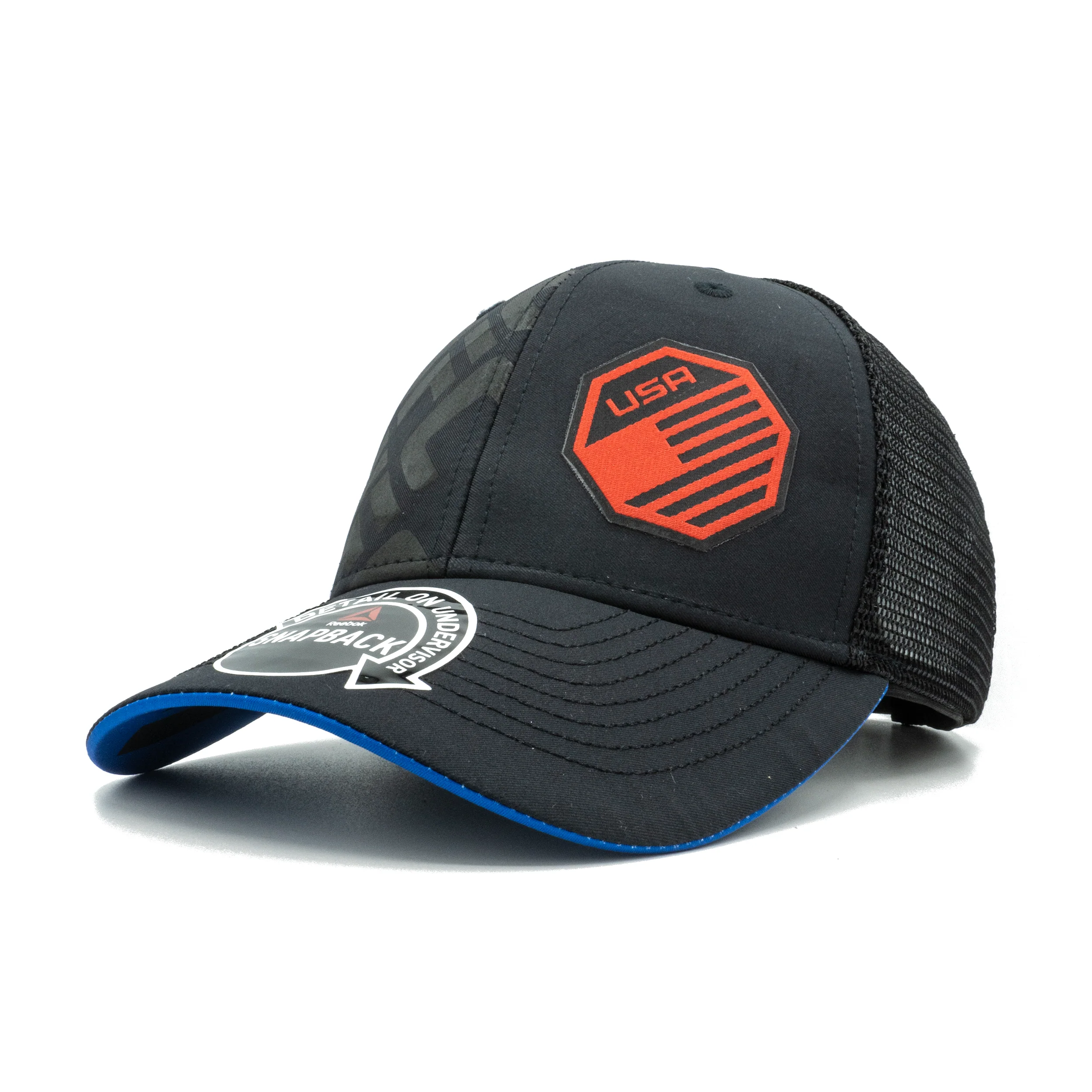 Soft Reebok Men's UFC Usa Mesh Trucker Snapback Hat Hats Environmentally Friendly