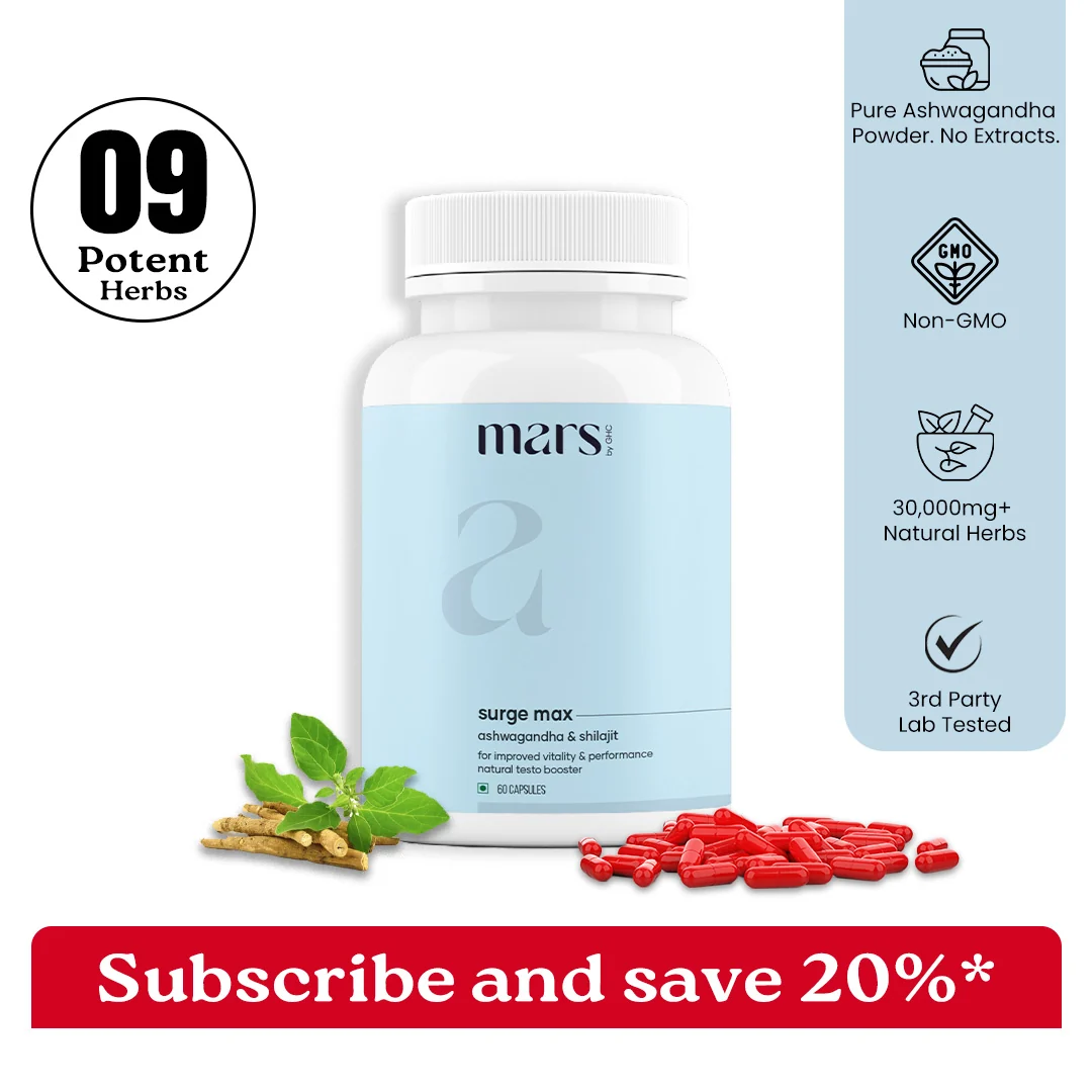 Durable Mars Natural Ashwagandha Caps Powered with Shilajit Safed Musli Sophisticated