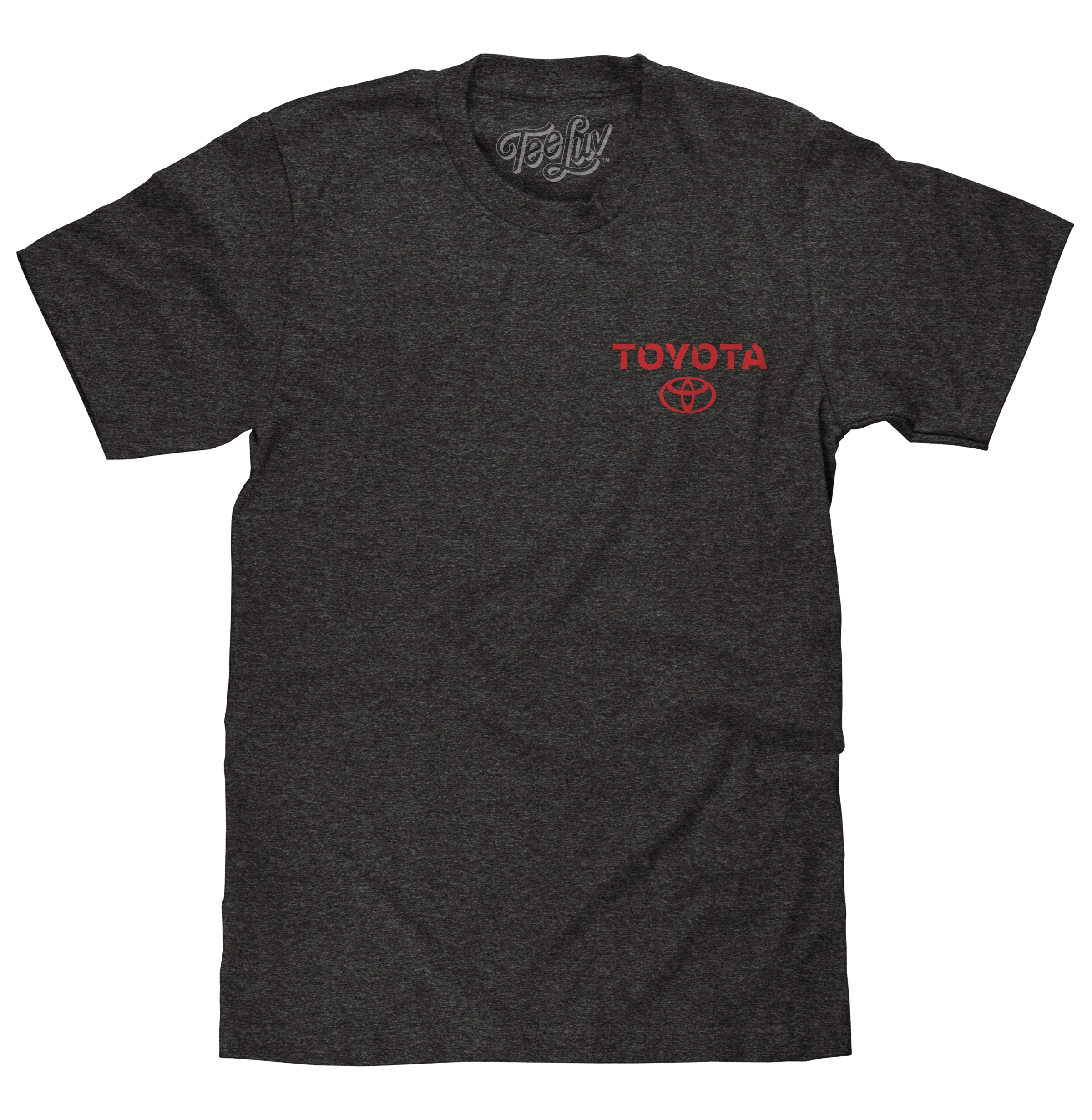 Trendy Toyota Drive Your Dreams Left Chest Front and Back Logo T-Shirt - Charcoal Heather Pure