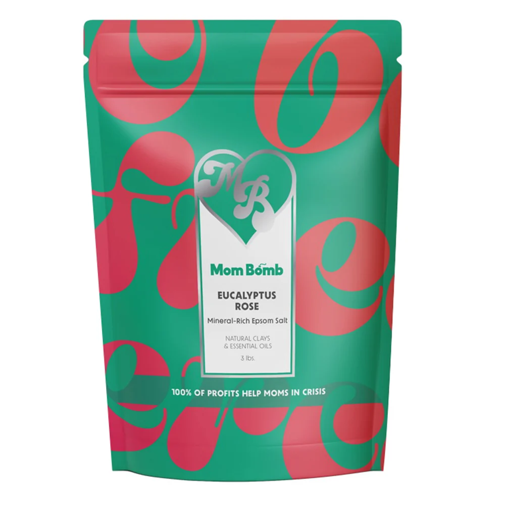 Specialty Mom Bomb Eucalyptus Rose Mineral Bath Soak Refreshing Balanced with Soft Rose Essential Oils 3Lbs Green