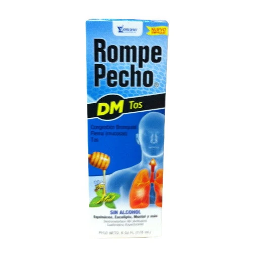 Healthy Rompe Pecho Dm Cough Relief Suppressant Expectorant Syrup - 6 Oz Fine