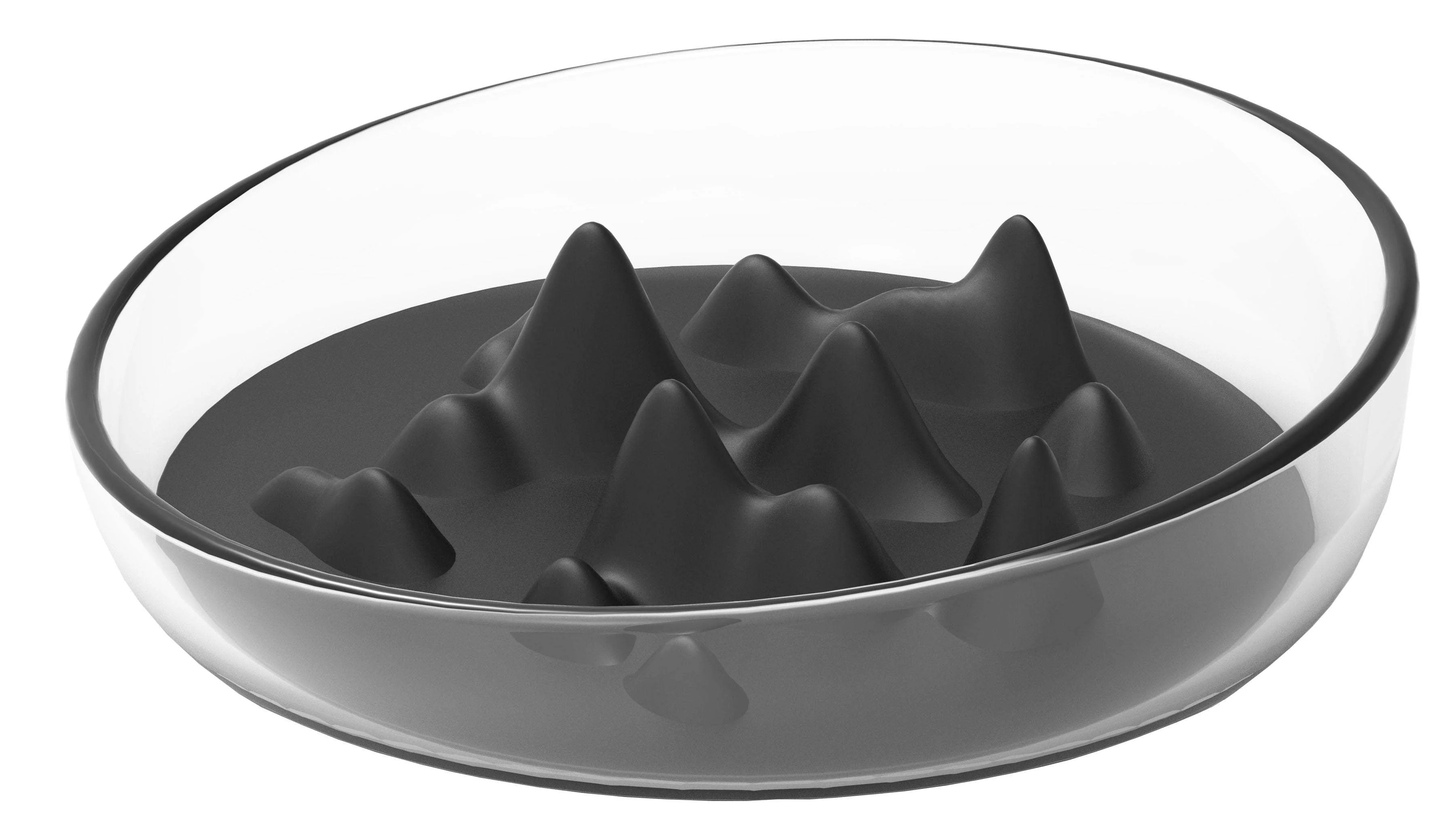 Quality Pet Life 'Cirlicue' Mountain Shaped Modern Slow Feeding Pet Bowl Casual
