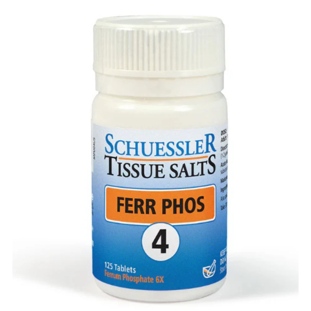 Crafted Schuessler Tissue Salts Ferr Phos 6X Tablets for First Aid Support and Minor Inflammation 125Ea Quality