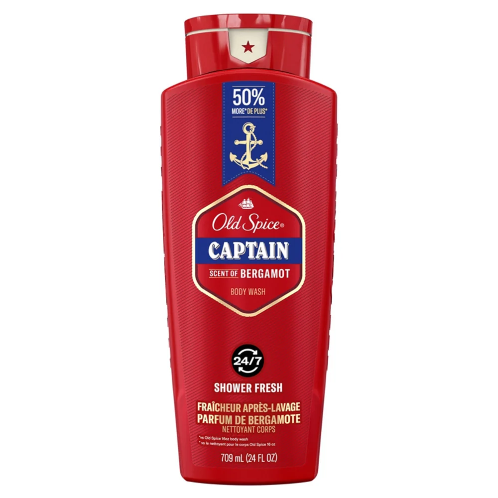 Carefully Designed Old Spice Captain Scent of Bergamot Shower Fresh Body Wash for Men 24Oz 709ml Smart