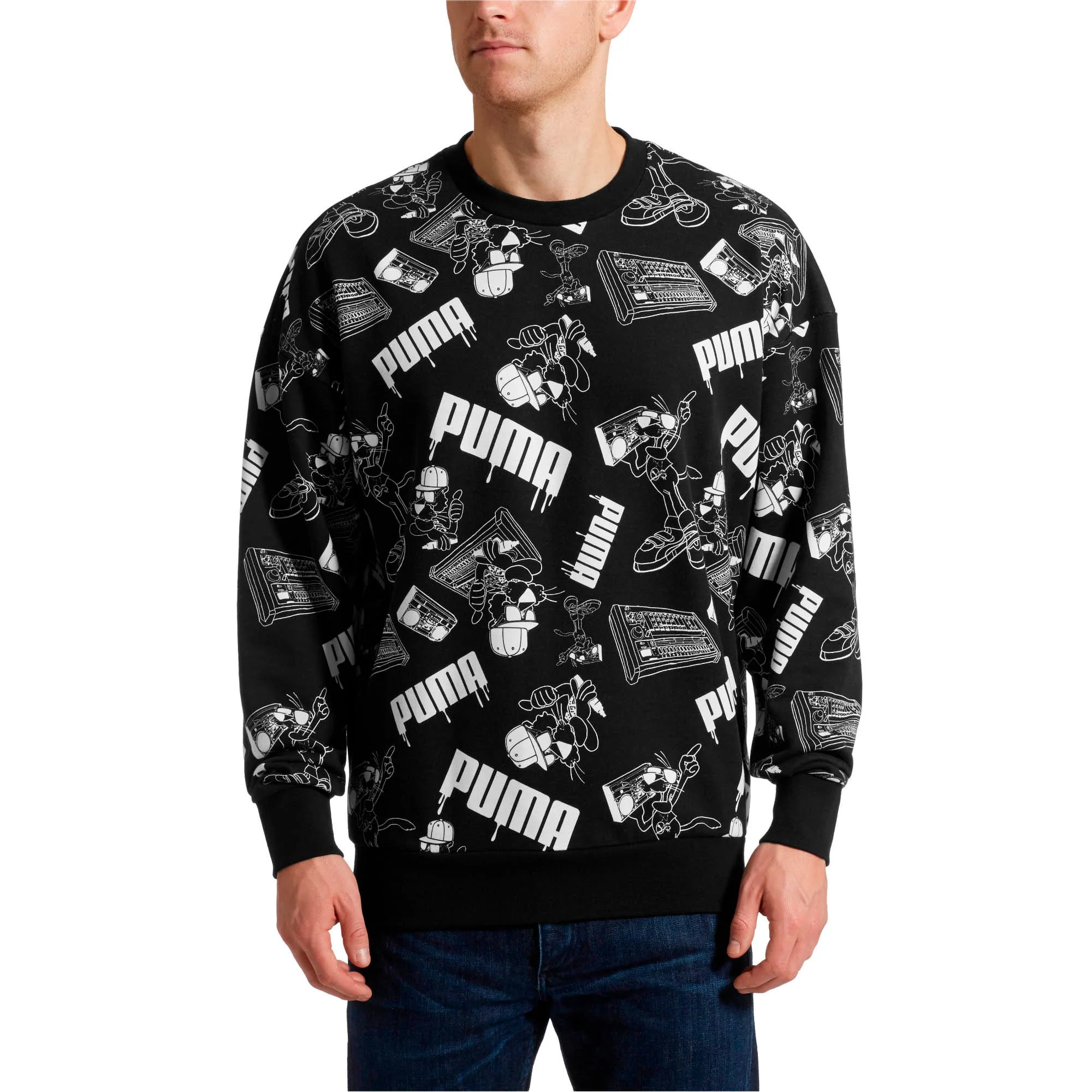 Luxury Puma Men's Super Crew Aop Sound Green