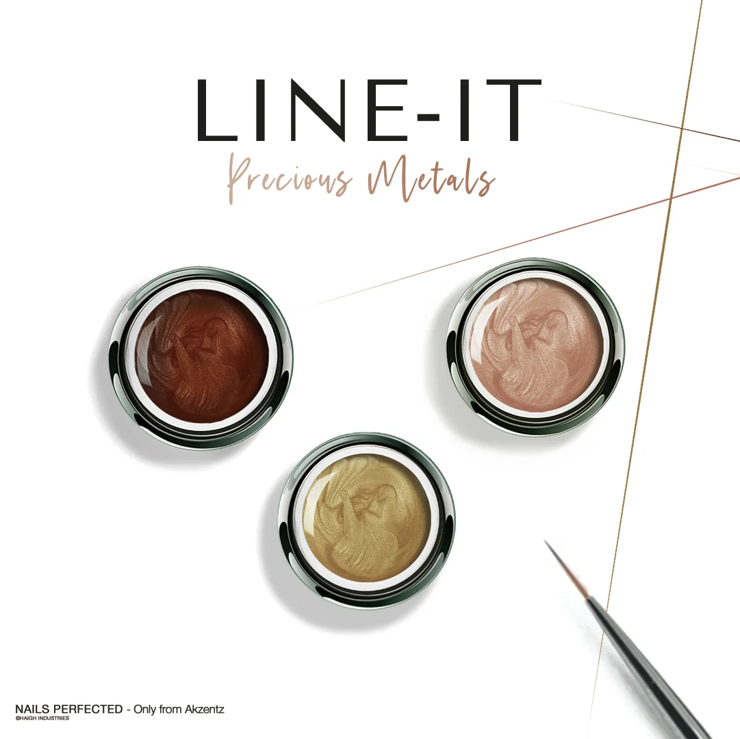 Consistent Set of 3 NEW PRECIOUS MEtALS - Bronze Rose and Gold METALS Line-It Colors FULL Size Jars - Gel Play UV LED Responsible