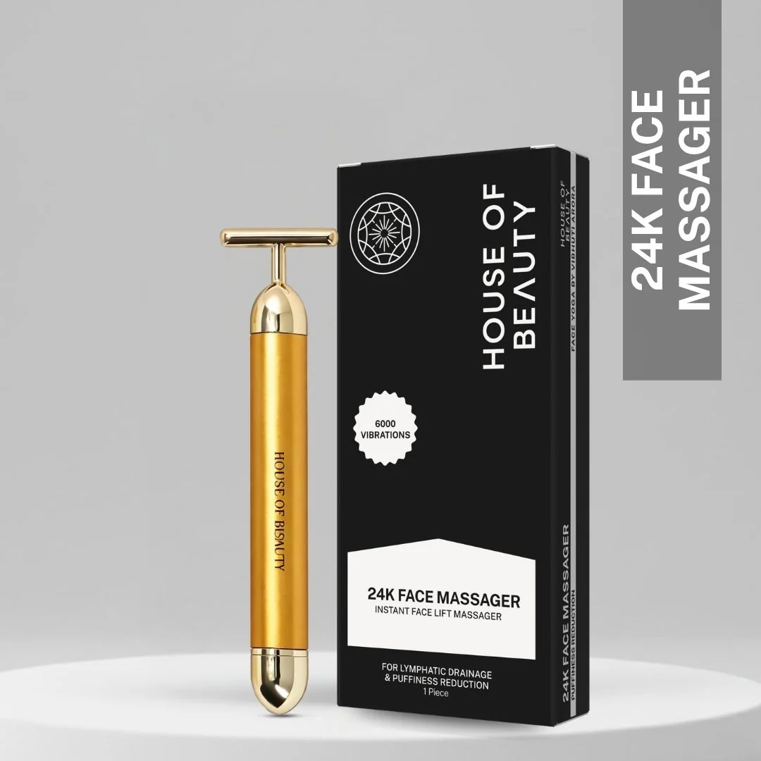 Effective House of Beauty 24K Face Massager Gold Platted Electric For Face Skin Care Reusable