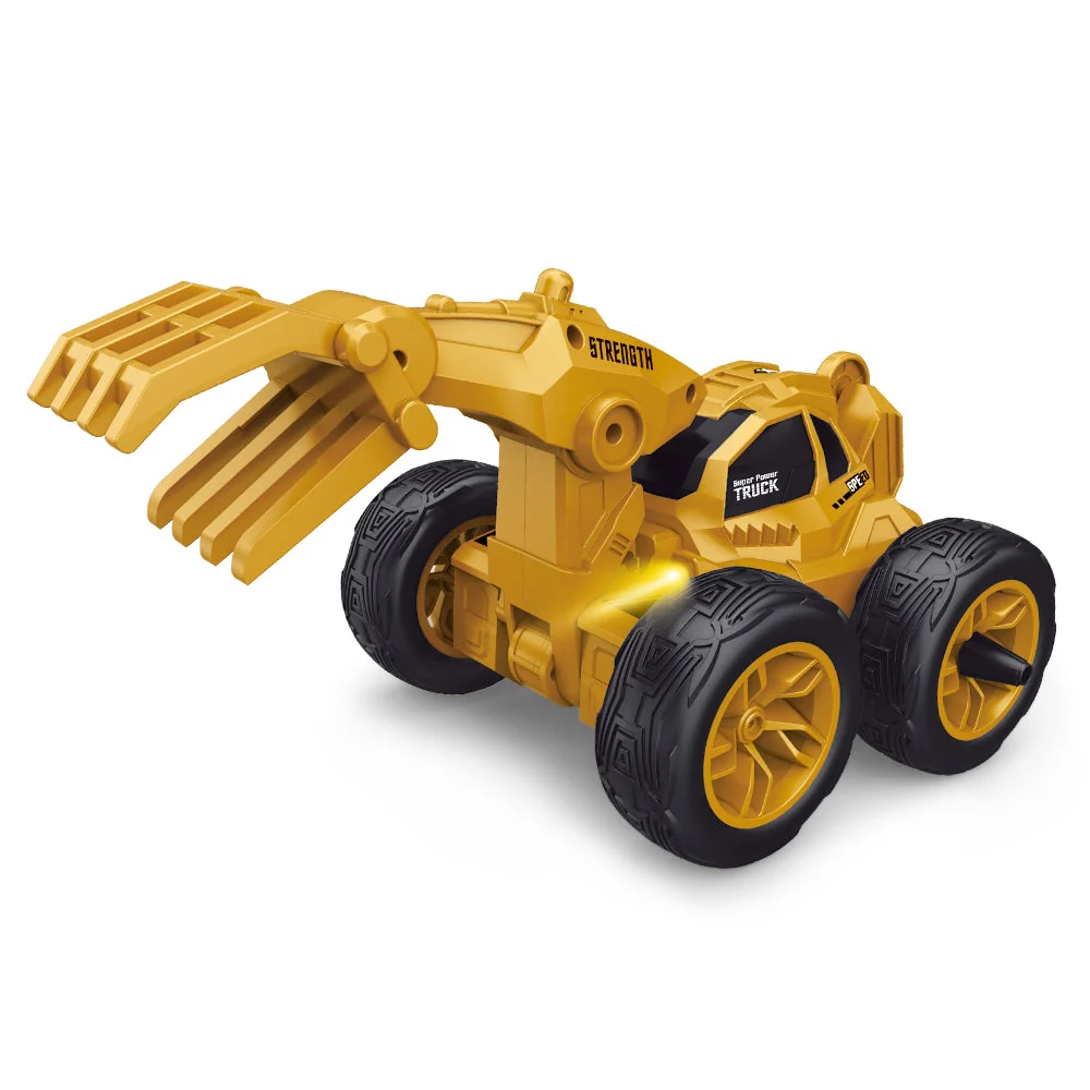 Organic R.C 360 Degree Stunt Wood Clamping Truck Traditional