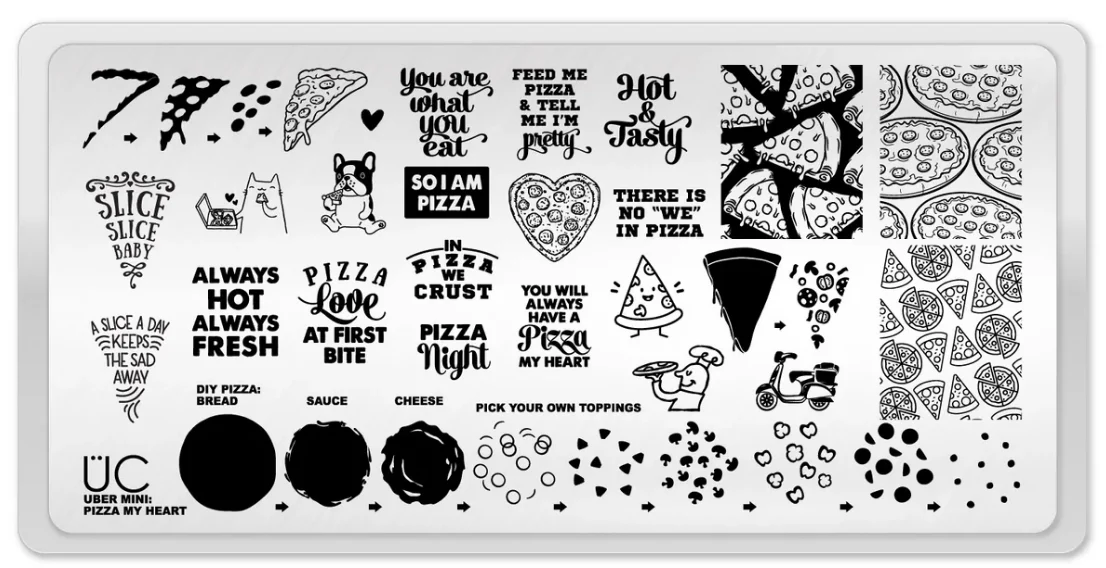 Fast Pizza My Heart - Uber Chic Mini Stamping Plate Crafted