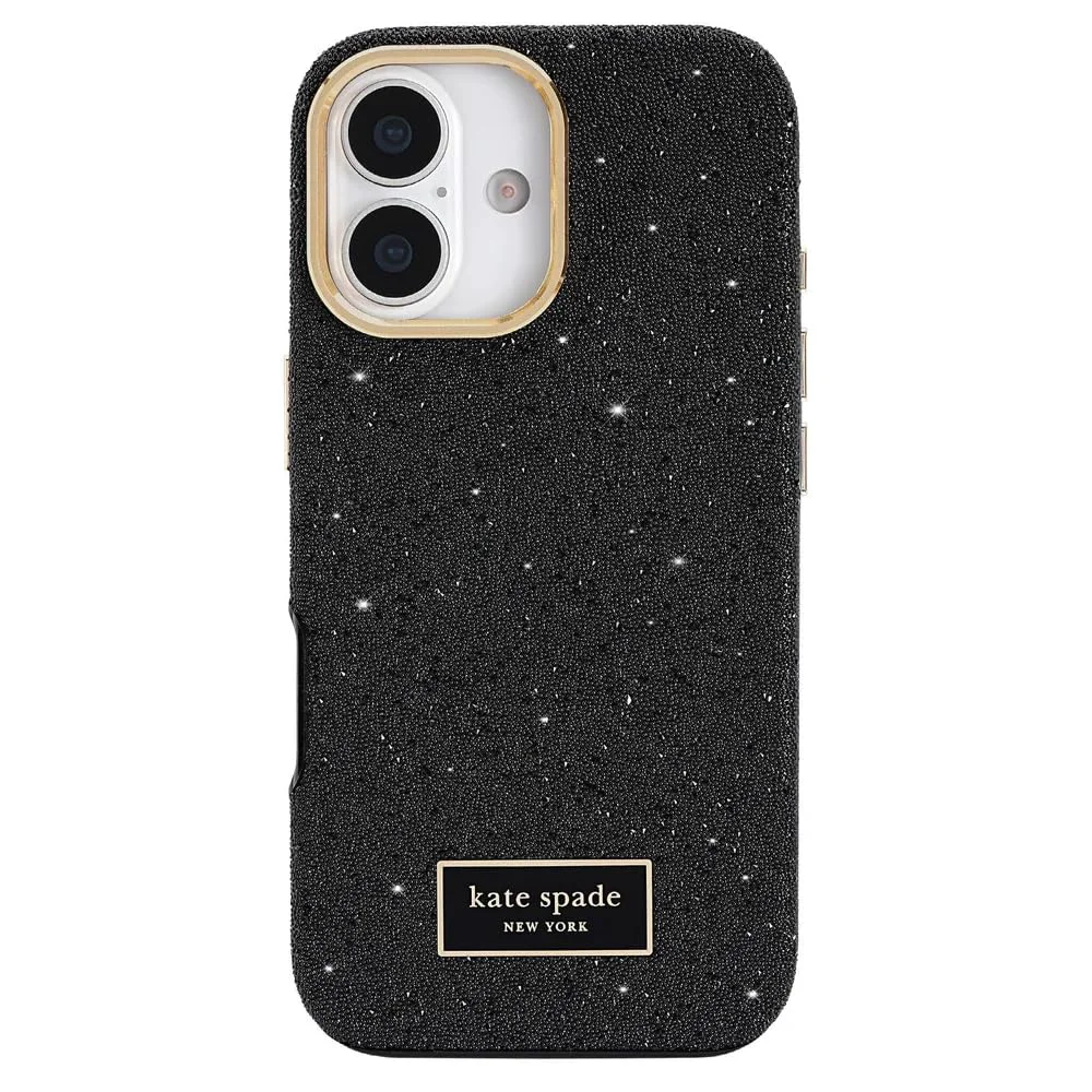 Fine kate spade new york iPhone 17 Case - Compatible with MagSafe - Designer Phone Case - Crystal Pave Nightfall Reusable