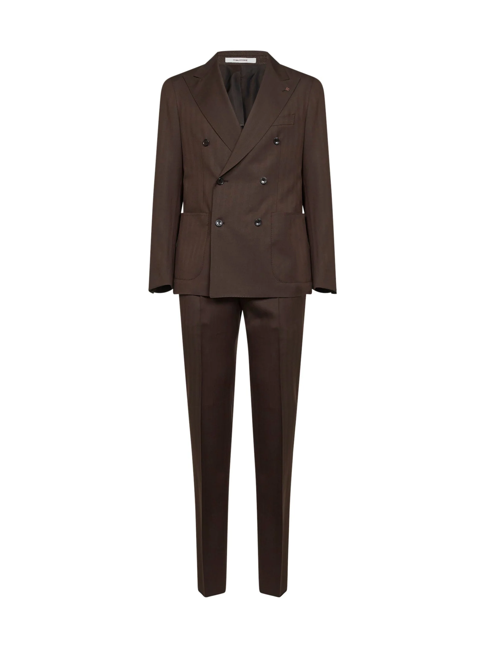 Crafted Double-Breasted Suit Vesuvio Dark Brown Innovative