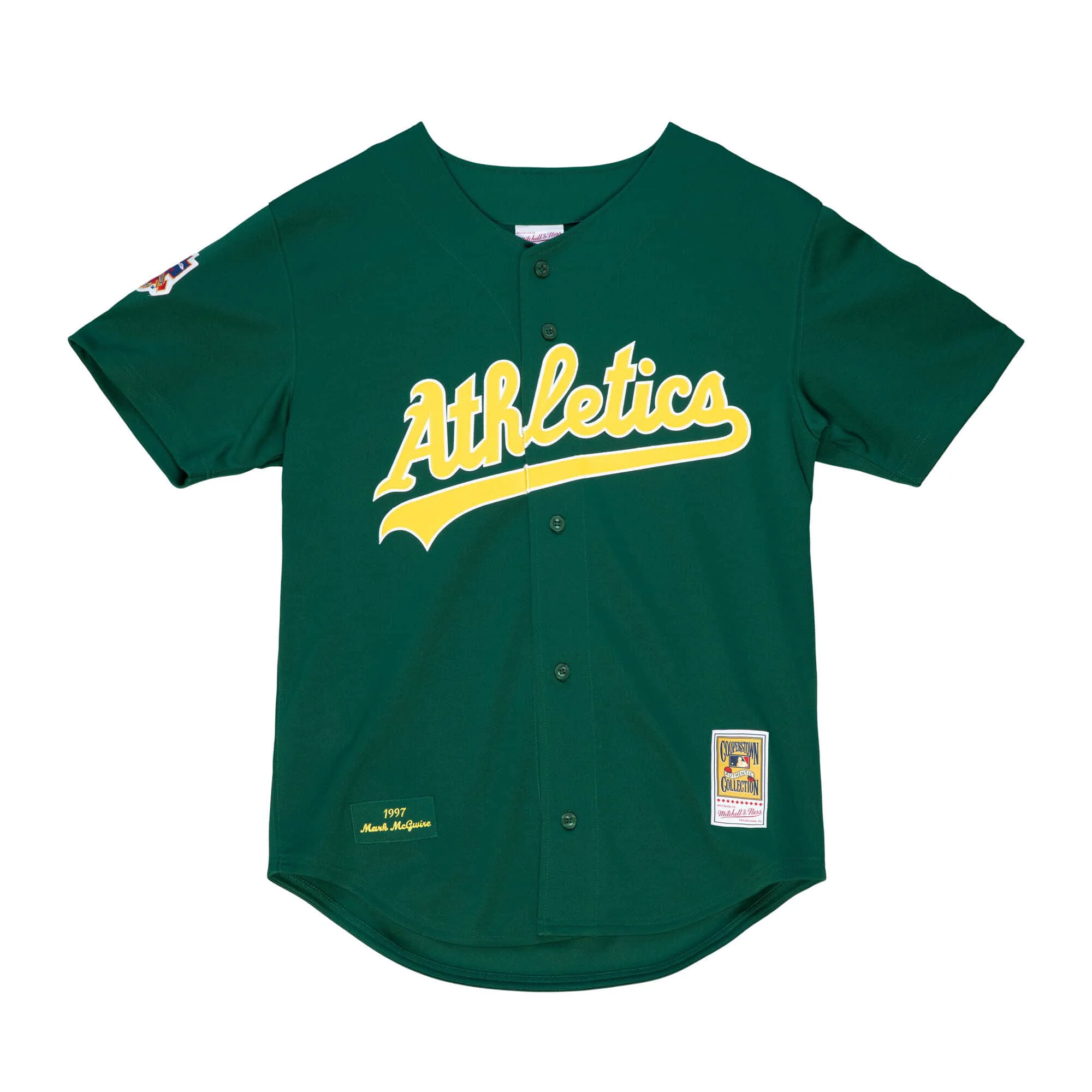 Natural Mitchell Ness MLB Dark Jersey Oakland Athletics 1997 Mark Mcgwire Relaxed