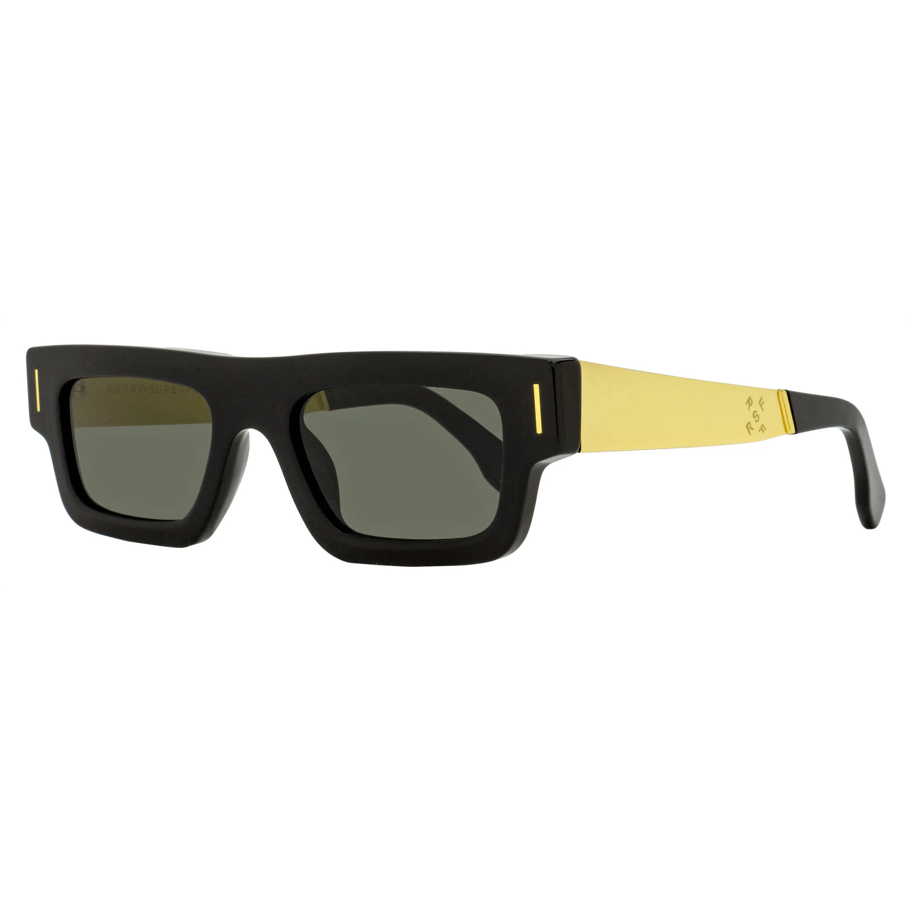 First-Class Retrosuperfuture Low-Profile Sunglasses Colpo Francis 5SC Black Gold 52mm Traditional