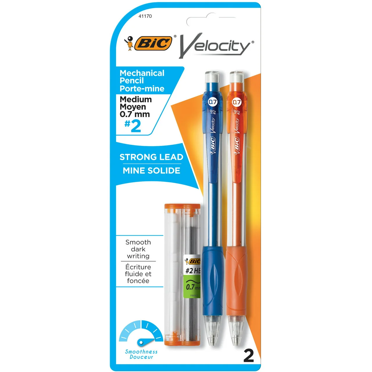 User-Friendly BIC Velocity Mechanical Pencil Medium Point 0.7mm 2 Ea Modern