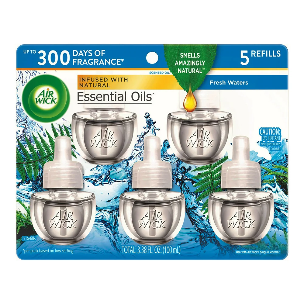 Certified Air Wick Natural Essential Oils Refill Fresh Waters 5 Ea Convenient