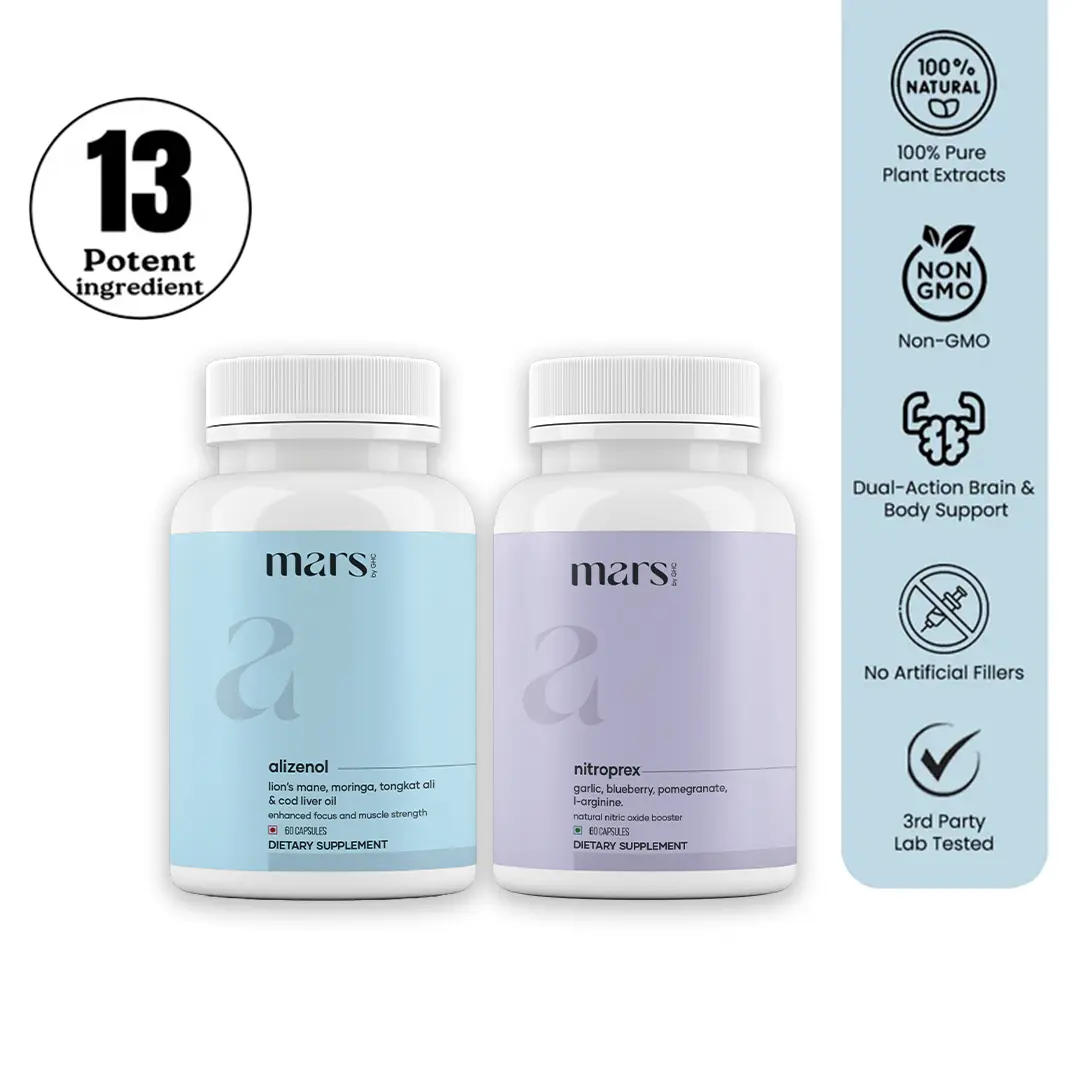 High-Quality Mars SizeOMax Combo Pacco di NitroPrex e Alizenol a doppia azione per il flusso sanguigno le dimensioni e le prestazioni. Superior