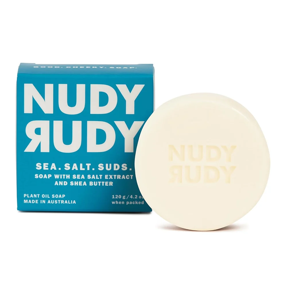 Superior Nudy Rudy Sea Salt Suds Soap Bar with Shea Butter and Sea Salt Extract 4.2Oz 120g Unique
