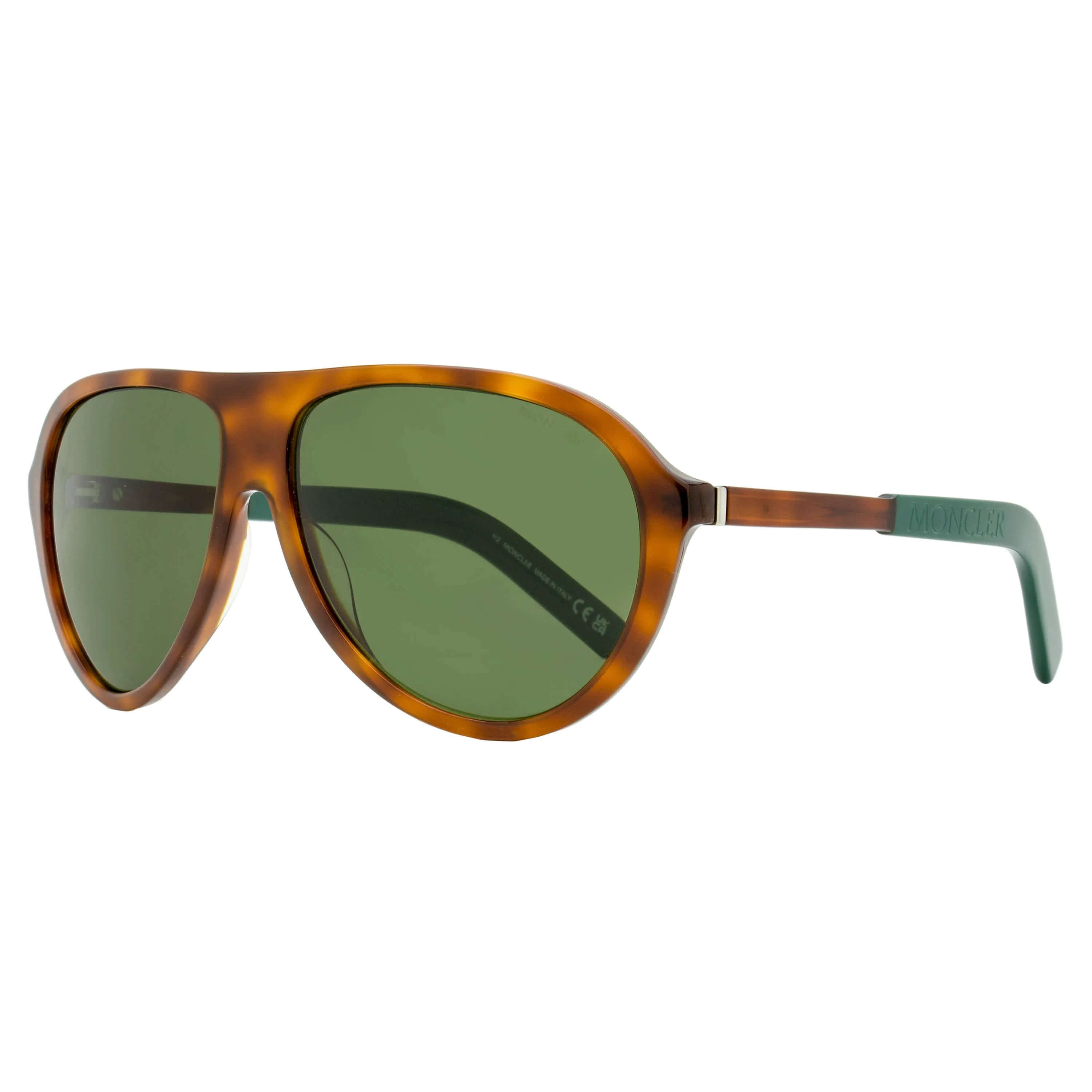 World-Class Moncler Roque Pilot Sunglasses ML0289 52N Havana Green 62mm Stylish