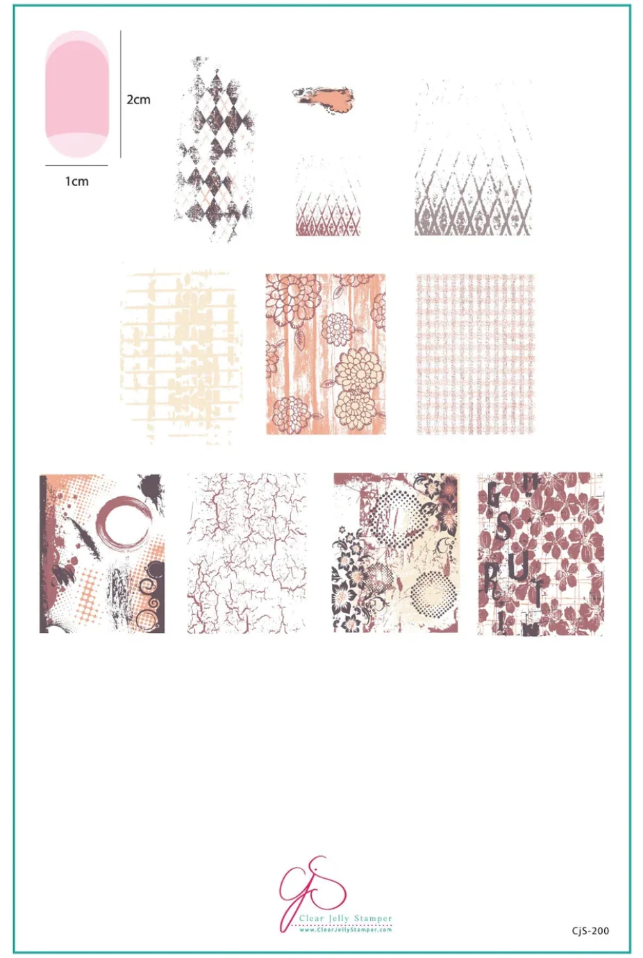 Elegant Grunge Series - Textures CjS-200 - Clear Jelly Stamping Plate Smart