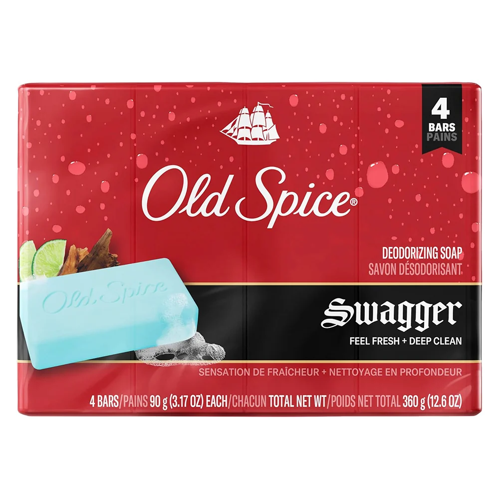 Smart Old Spice Swagger Bar Soap for Cleansing and Deodorizing Skin 3.17Oz 90g 4Ea Original Design