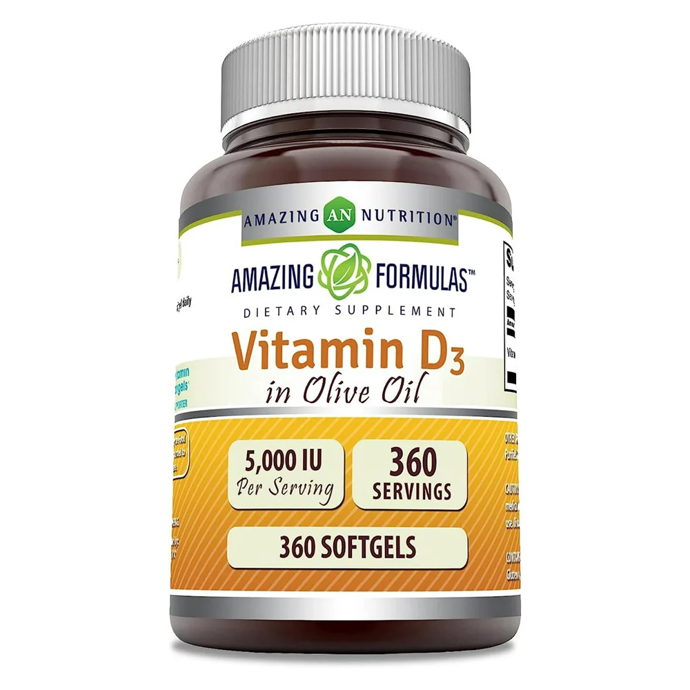 Refined Nutrition Formulas Vitamin D3 With Olive Oil 5000 IU Softgels 360 Ea Trendy