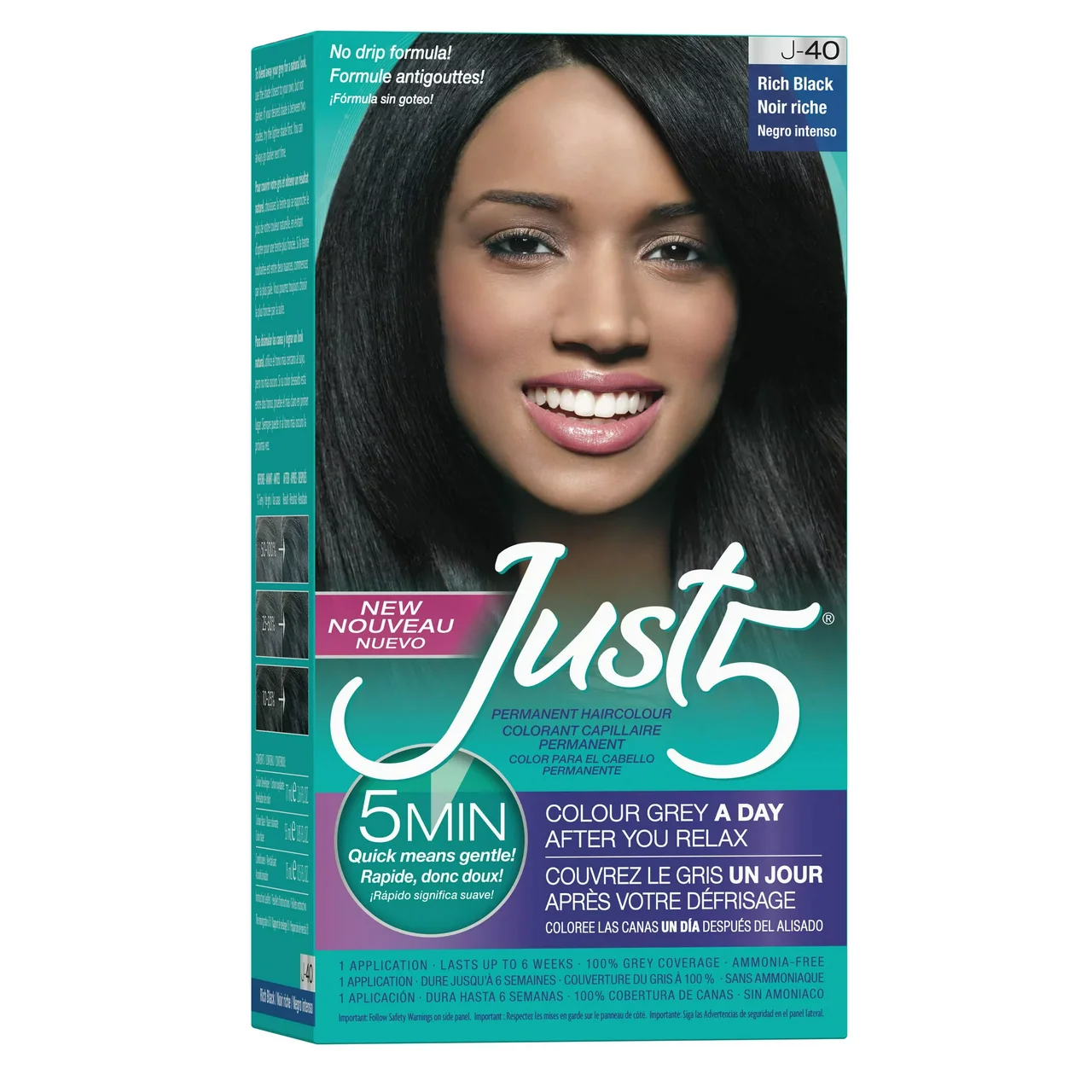 Dependable Just 5 Womens 5 Minute Permanent Hair Color Rich Black J-40 - 1 Ea Traditional