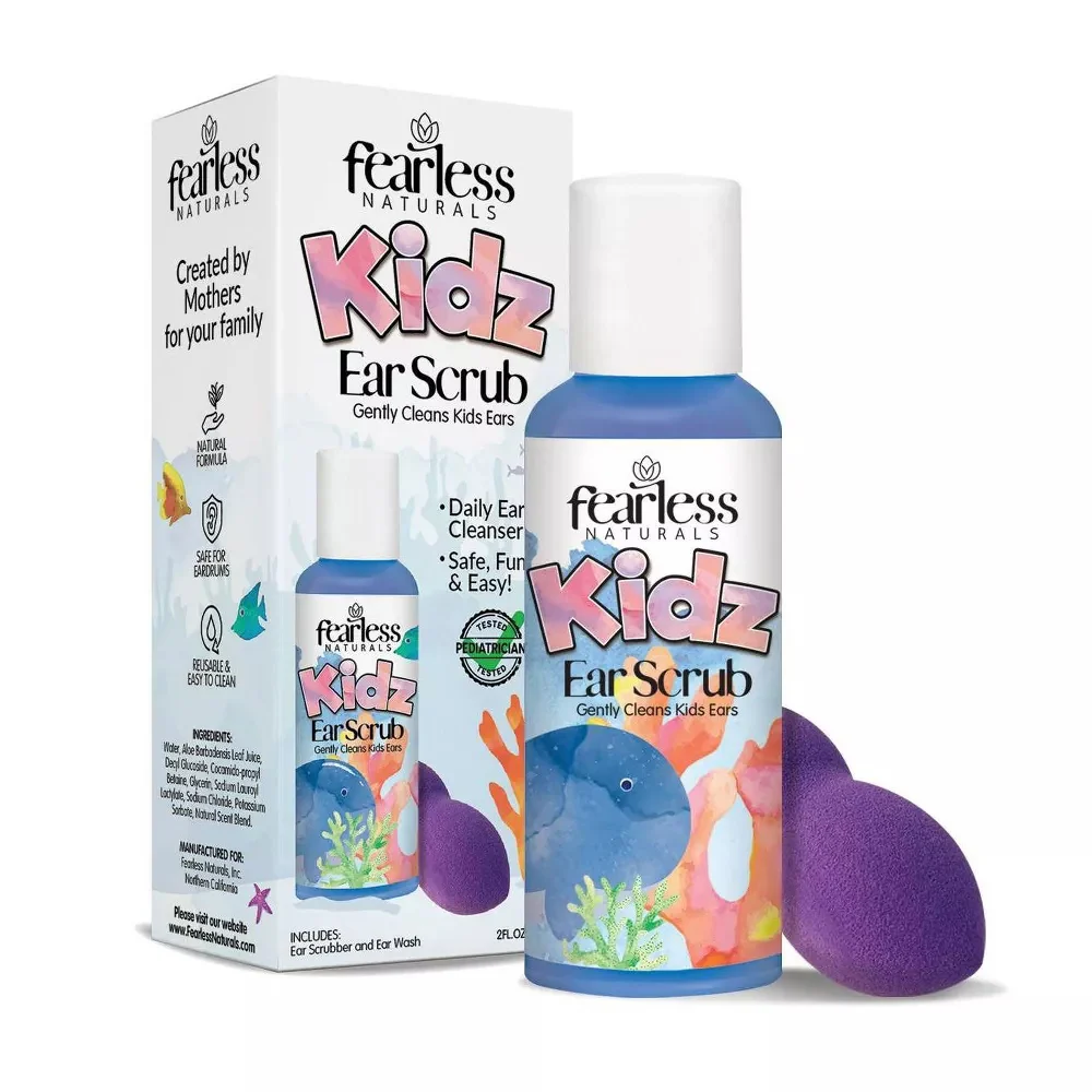 Flexible wallys natural Kids Ear Scrub with Sponge Kit 1 Ea Refined