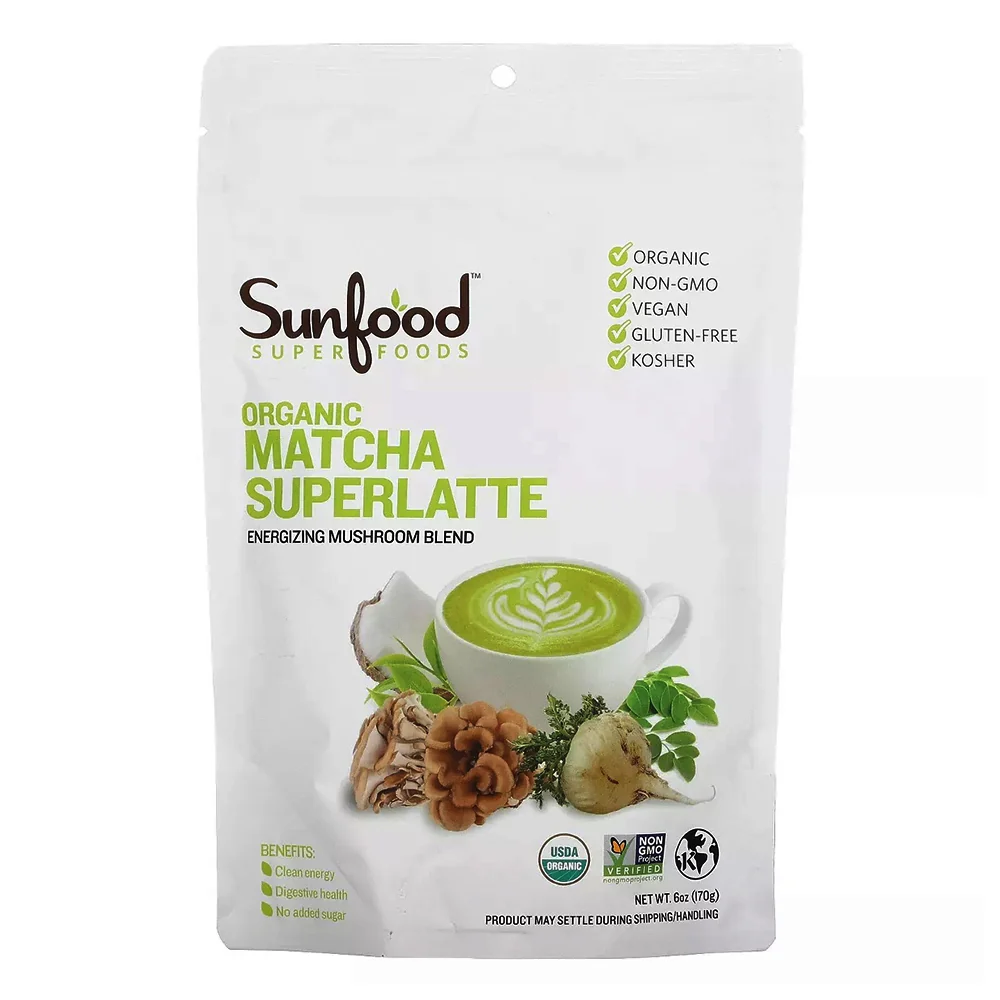 Smart Sunfood Superfoods Organic Matcha Superlatte Powder for Energy and Focus 6Oz 170g Convenient