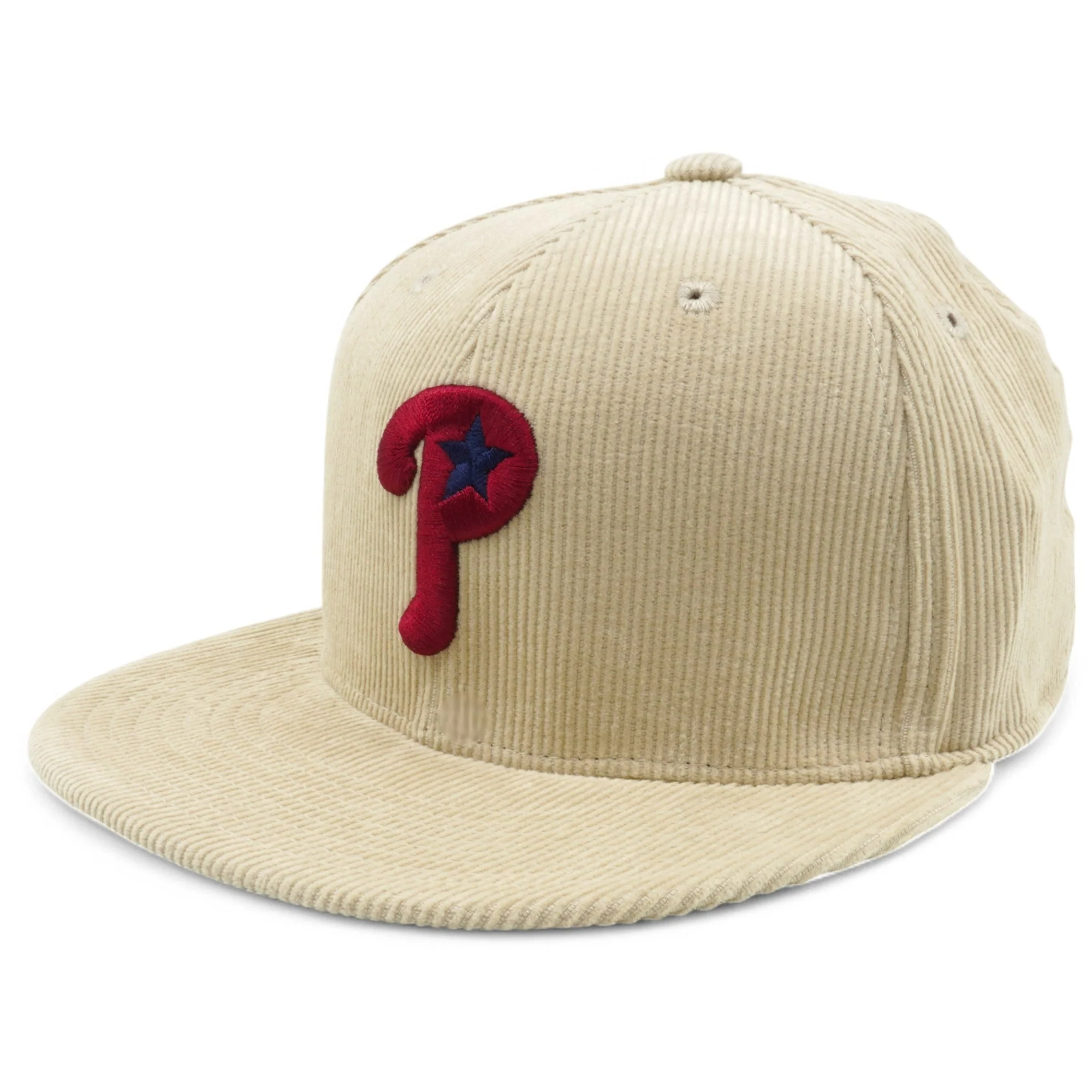 Crafted Mitchell Ness Men's MLB Team Cord Fitted Phillies 2004 Fitted Caps Premium Material