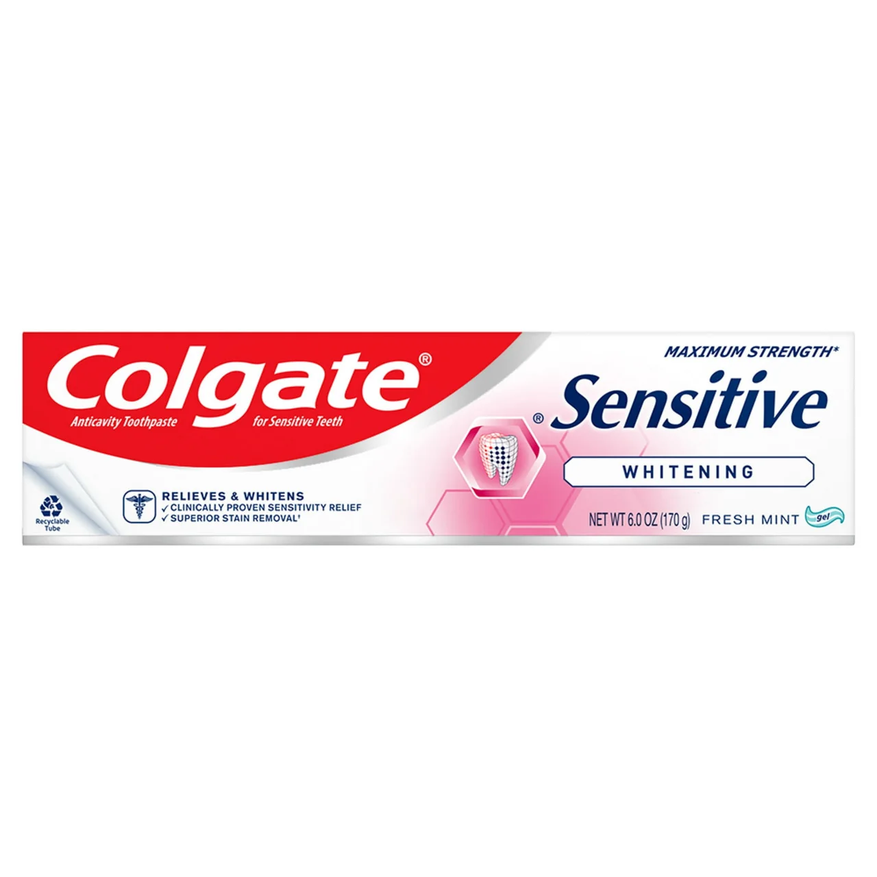 Lightweight Colgate Sensitive Maximum Strength Sensitive Toothpaste Plus Whitening And Fresh Stripe - 6 Oz Artisan