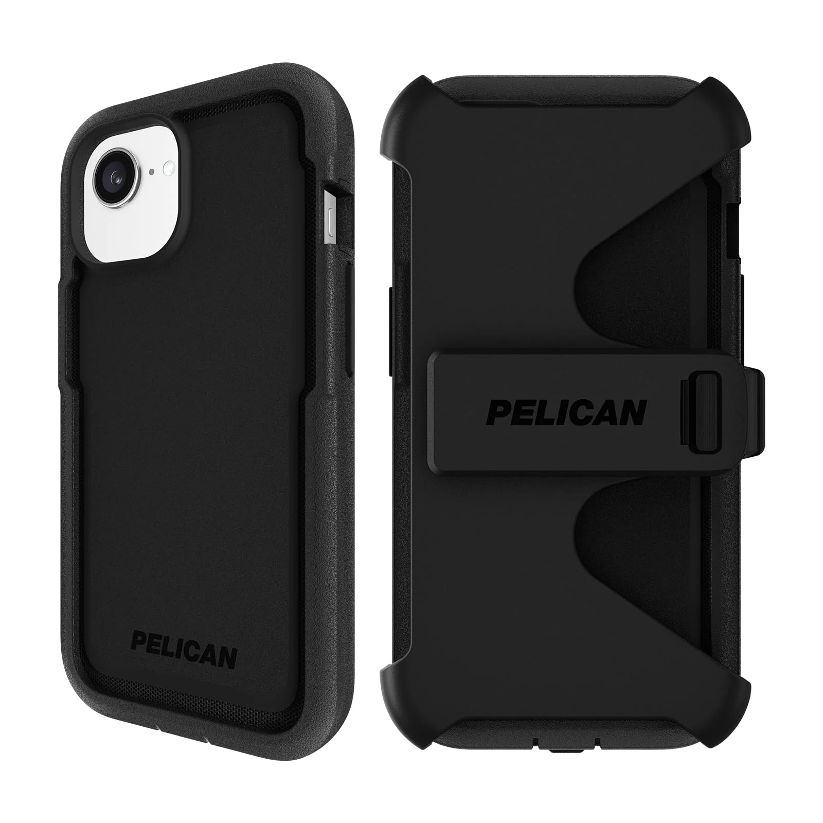 Excellent Pelican Voyager iPhone 16e 2025 15 14 13 Phone Case Compatible with MagSafe with 18ft Military-Grade Drop Protection - Heavy Duty Cover with Belt Clip Holster for iPhone 16e 2025 - Black Elite