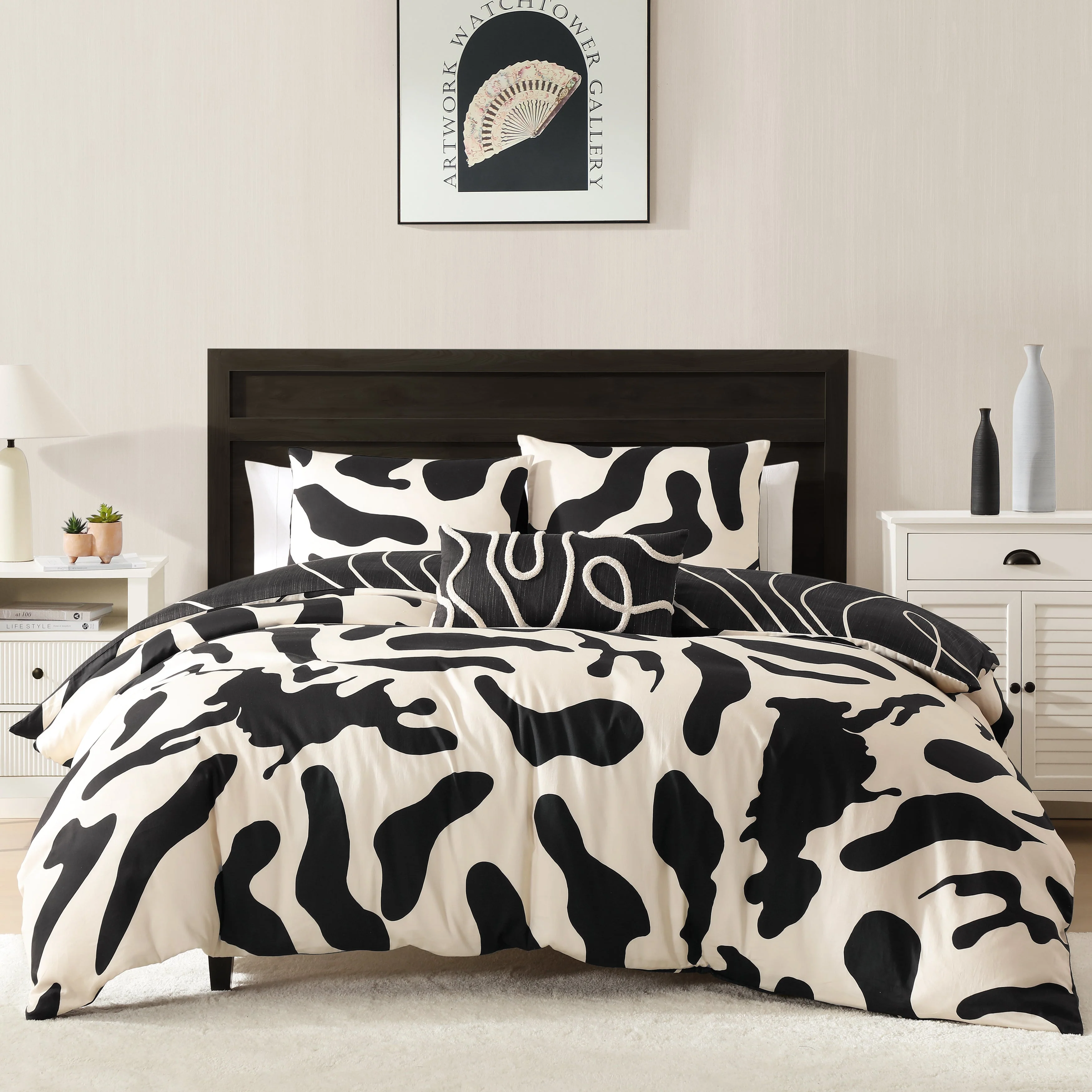 Excellent BebeTeen Ebony and Ivory Reversible Comforter Set Genuine