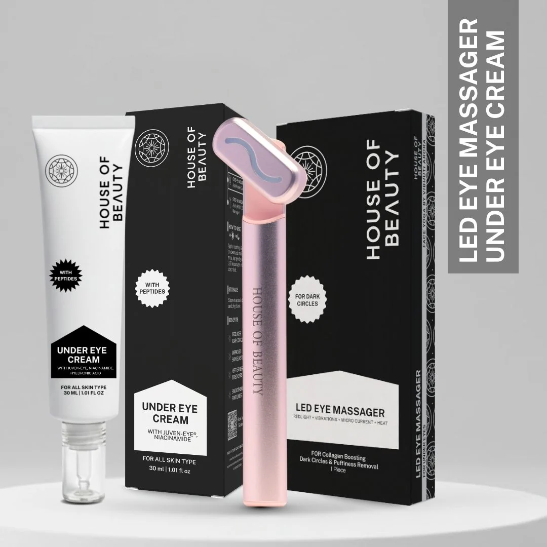 Verified House of Beauty LED Eye Massager 1pc Eye Cream 30ml Combo Enhanced