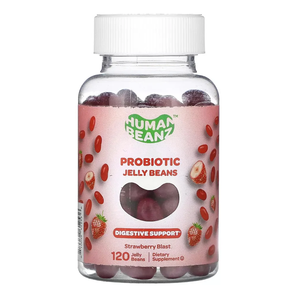 Carefully Designed Human Beanz Probiotic Jelly Beans Strawberry Blast Digestive Support 120Ea Elite