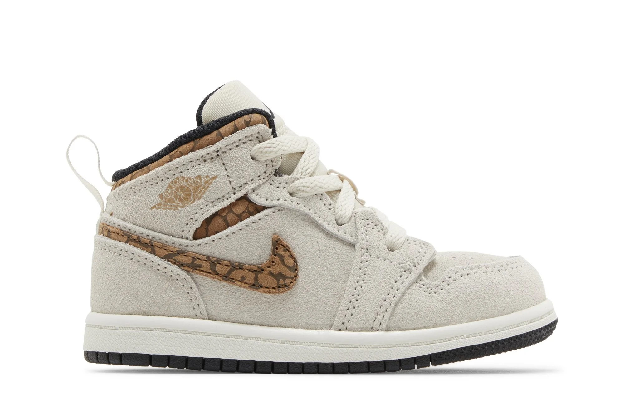 Detailed Air Jordan Toddlers Retro 1 Mid Se 'Brown Elephant Td' Td ' Environmentally Friendly