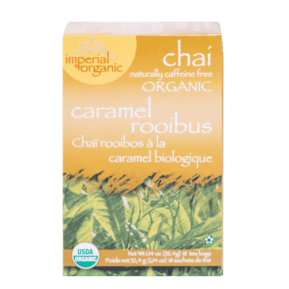 Pure Uncle Lees Tea Imperial Organic Caramel Rooibos Chai Rich in Flavor and Light in Calories Tea Bags 18Ea Sophisticated