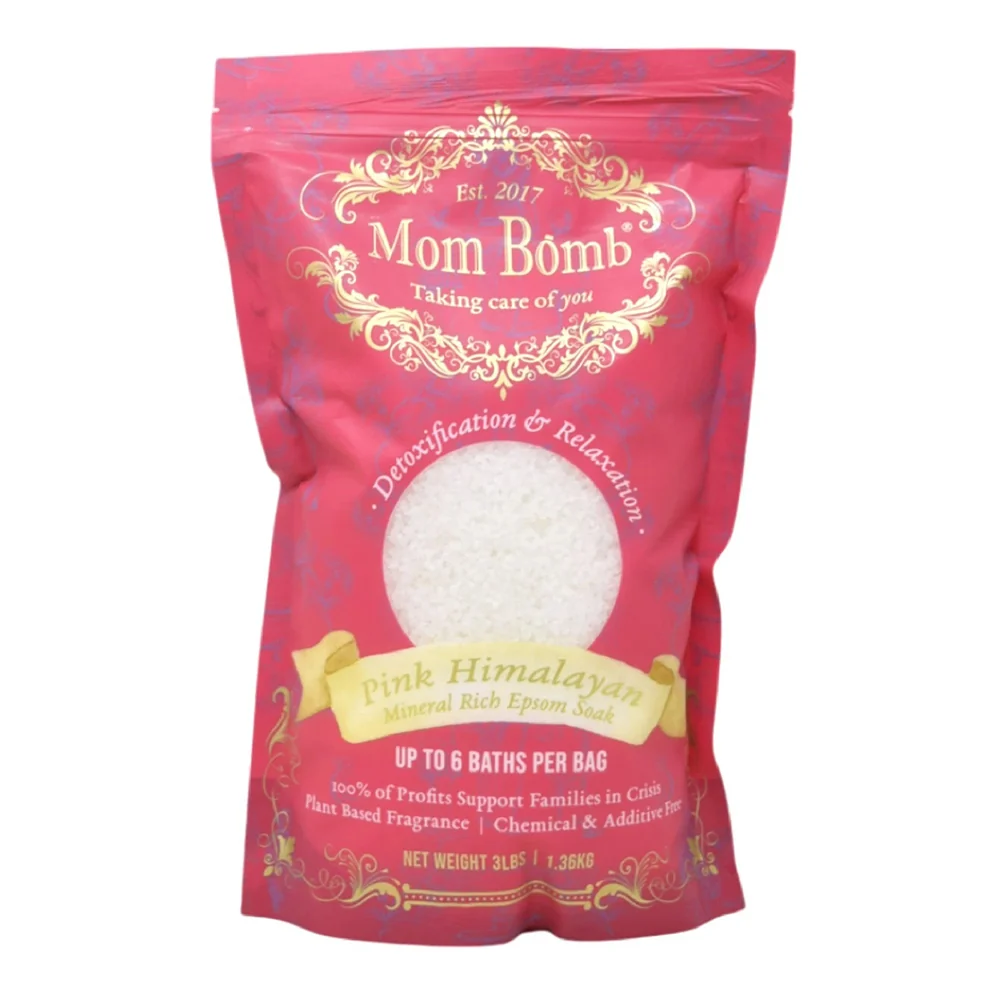 Trendy Mom Bomb Pink Himalayan Bath Salts Relaxing Mineral Rich Epsom Soak 1.36Kg Versatile