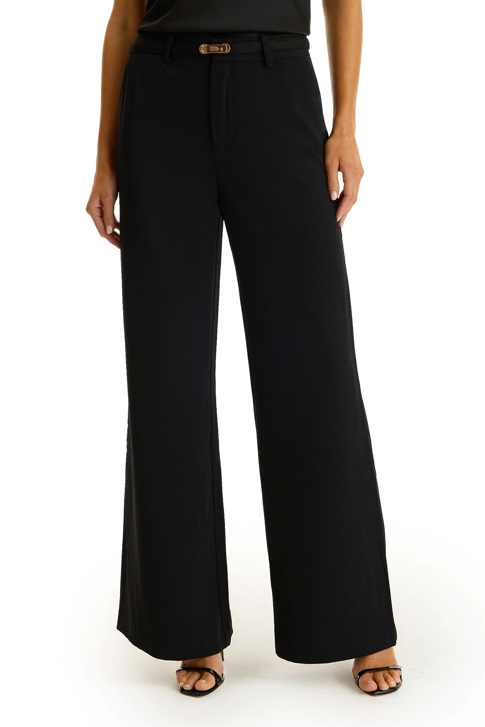 Stylish Martina Belted Trouser - Black Unique