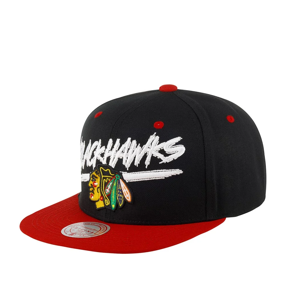 Sophisticated Mitchell Ness Men's NHL Transcript Snapback Blackhawks Snapback Caps Elegant