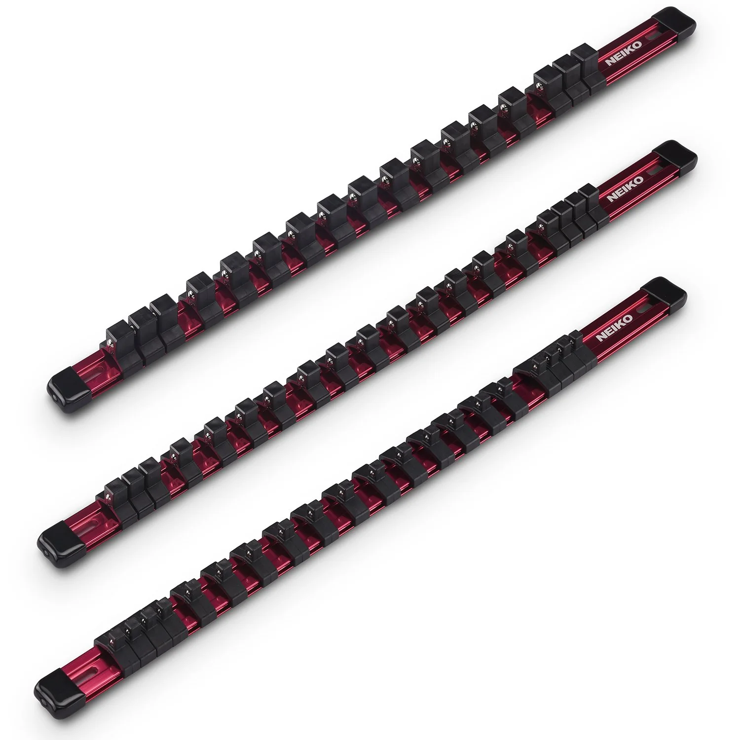 Verified 3 PC Aluminum Socket Holder Clip Rail Natural