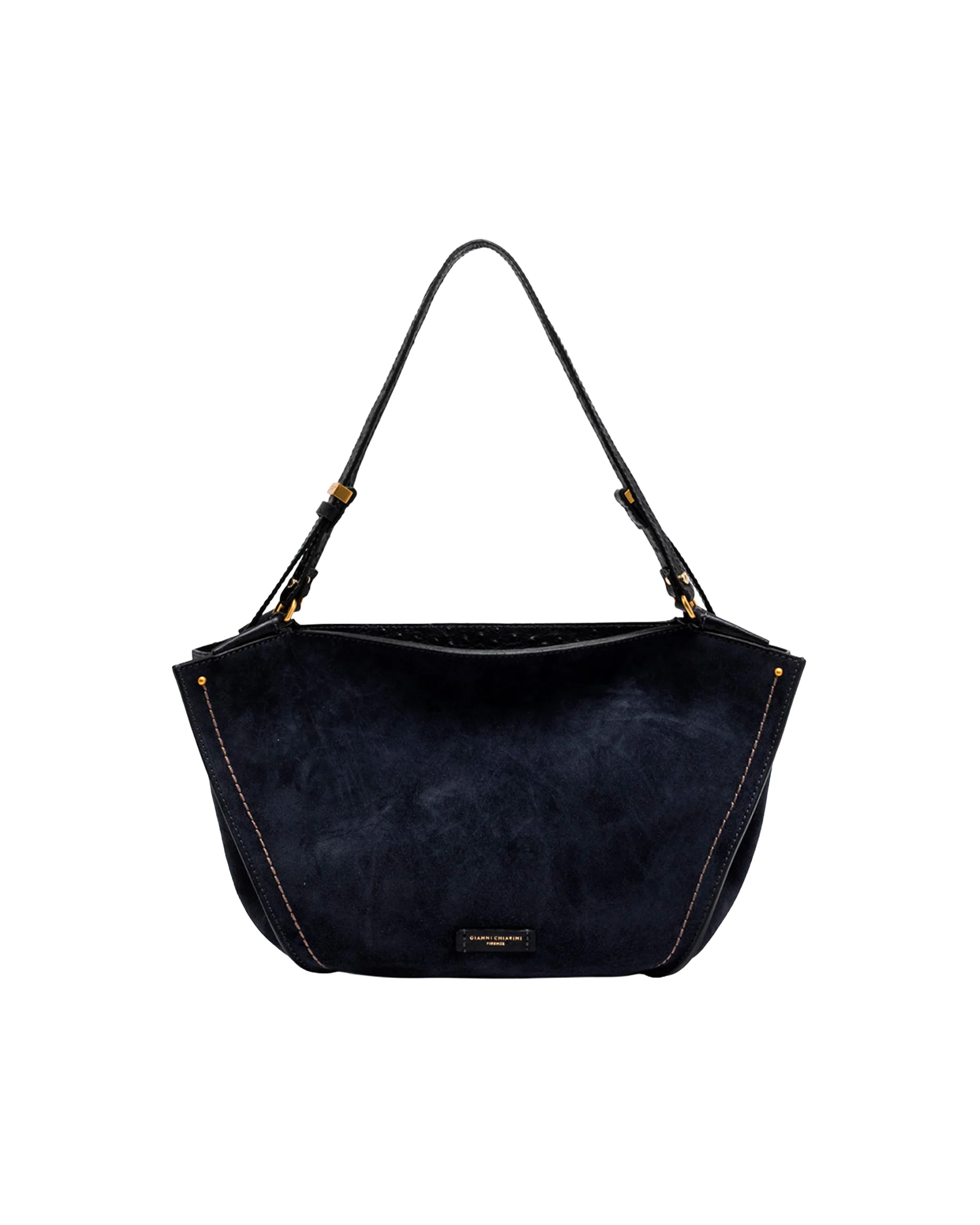 Carefully Designed Handbag Bloom Suede Midnight Blue Contemporary