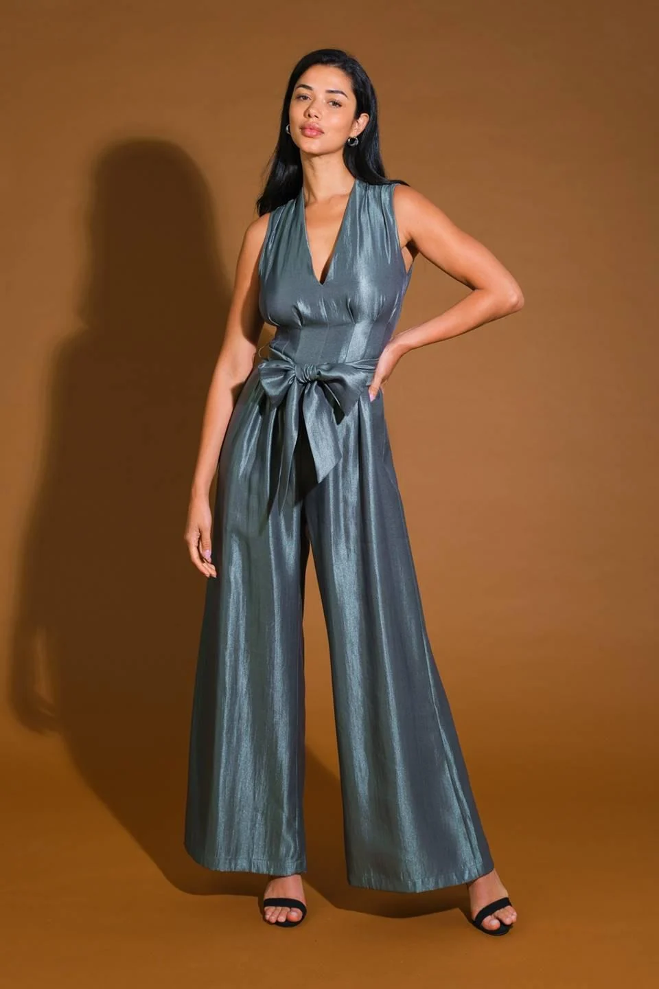 Superior Romance in Love Woven Jumpsuit Green