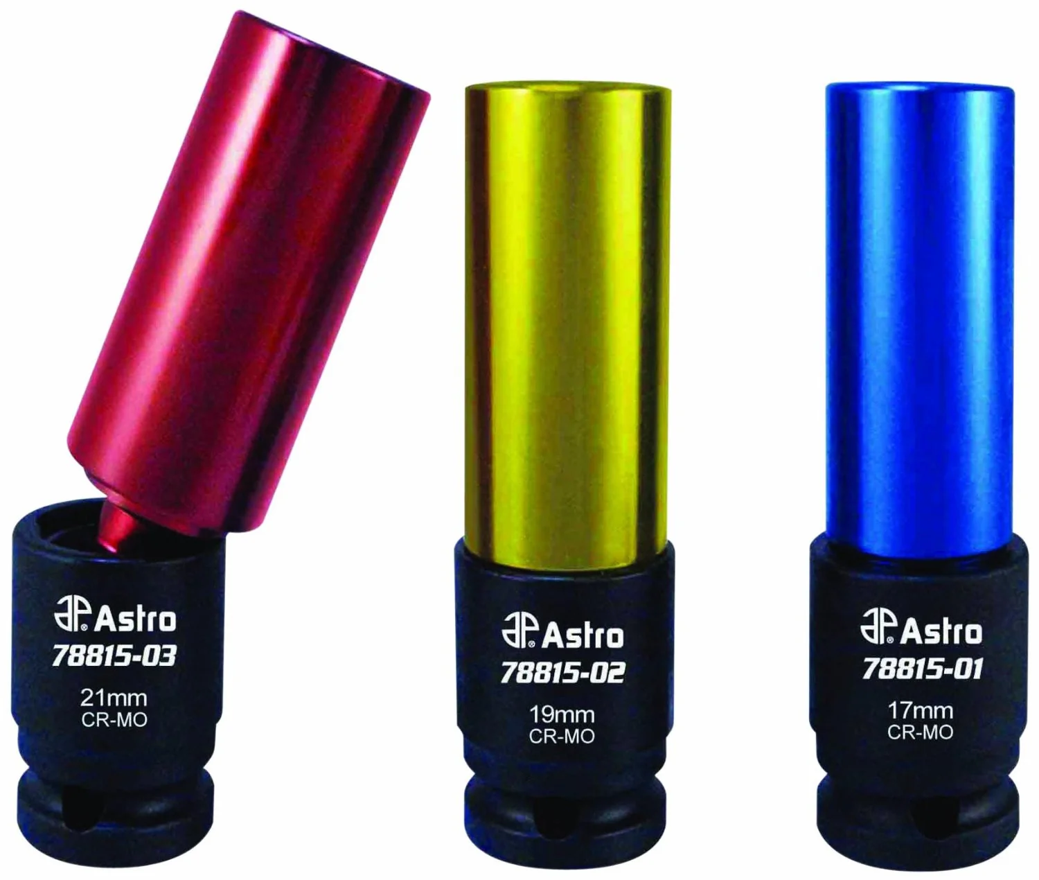 World-Class 3 Piece Metric Auto Car Tire Rim Deep Impact Socket Tool Set Traditional