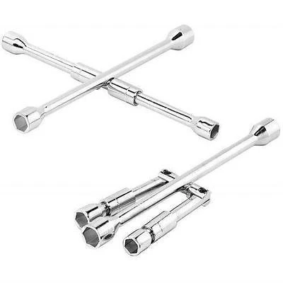 Detailed 4 Way Folding Lug Nut Wrench 14″ 17mm 19mm 21mm 23mm Stowable Fashionable