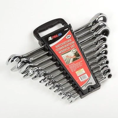 Trendy 12 Piece Fine Ratcheting End SAE Wrench Set Organic