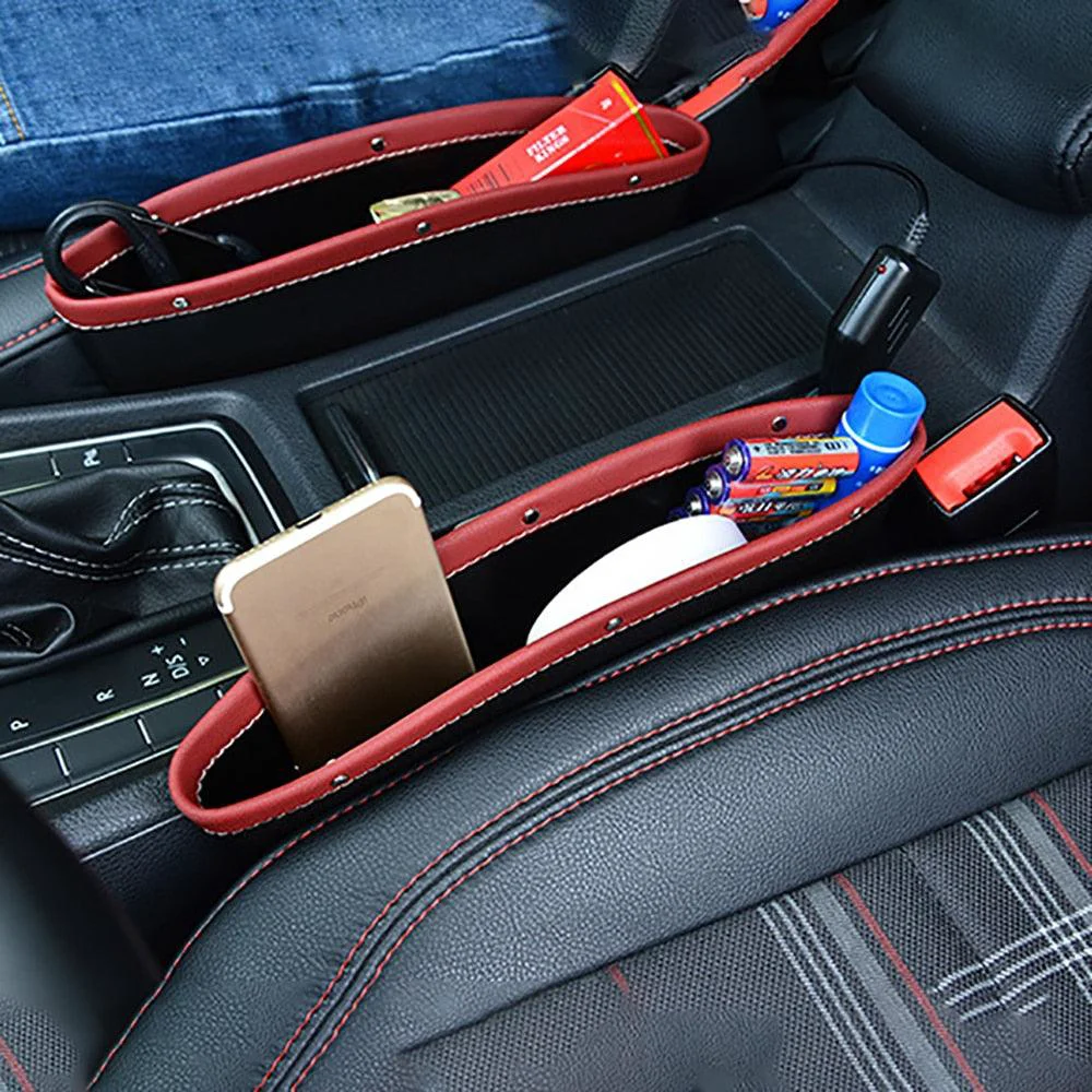 Next-Generation Car Organizer Storage Car Seat Slit Gap Pocket Multifunctional Driver Seat Catcher Cup Holder Car Accessories PU Leather Car Seat Gap Organizer Universal Fit Storage Pockets Adjust Set Car Seat Crevice Storage Box Helps Reduce Distracted Driving Dependable