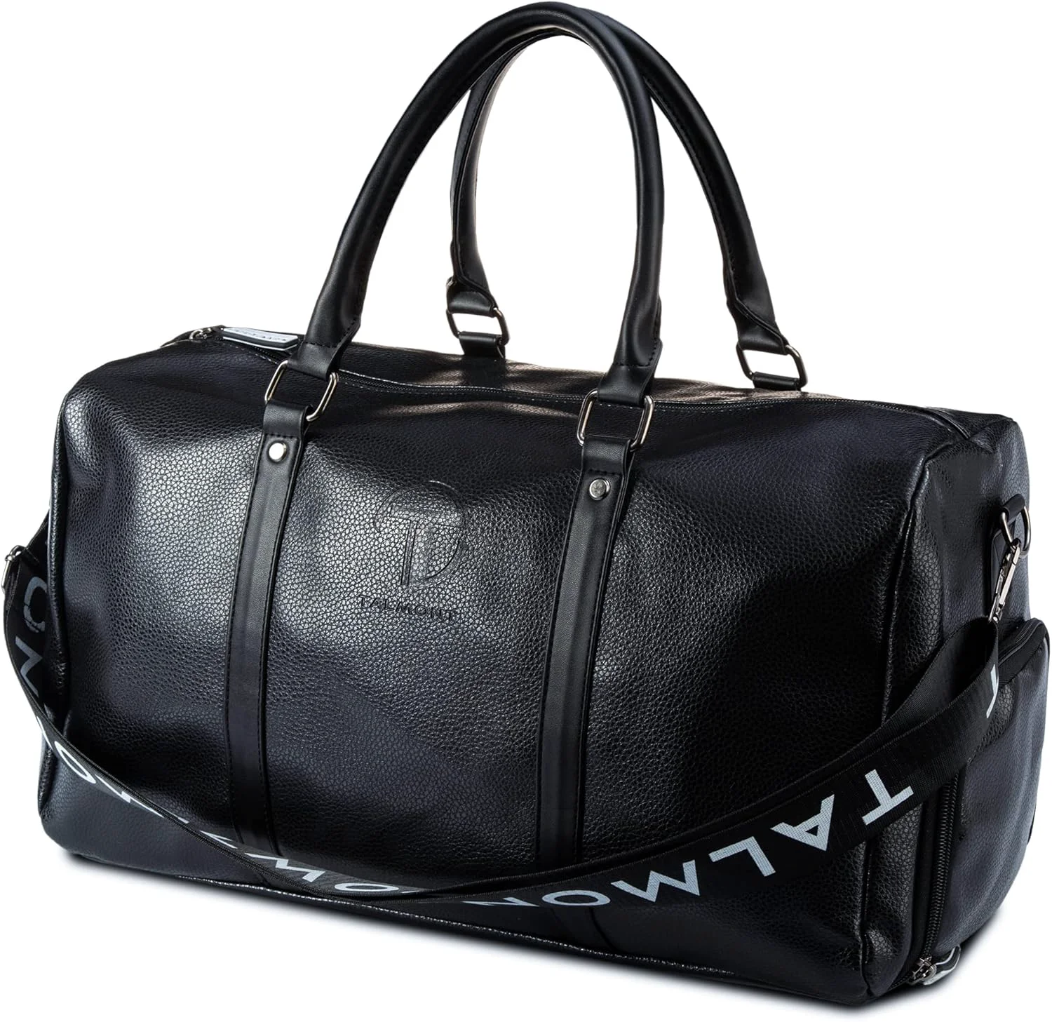 Fine Talmont Weekender Travel Bag Leather Gym Duffle with Shoe Pocket Optimized