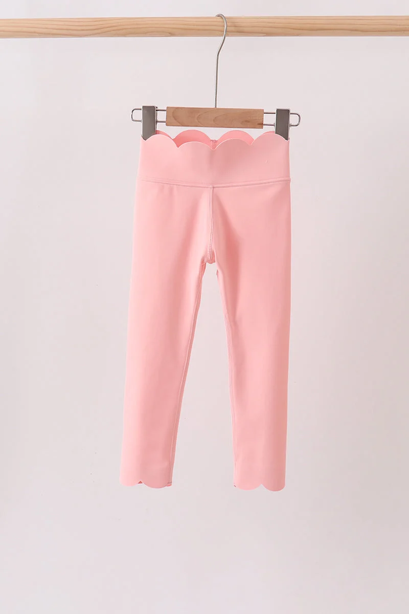 Artisan Pink Scalloped Yoga Active Leggings Effective